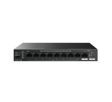 TENDA TEG1110PF-8-120W Коммутатор неуправляемый PoE, 10 портов, 9x1 Гбит/с, SFP 1х1 Гбит/с, PoE 8х30 Вт (до 102 Вт), настольный