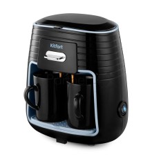 Кофеварка капельная Kitfort КТ-7447 черный/голубой, исп. кофе - молотый, 0.25 л, 450 Вт
