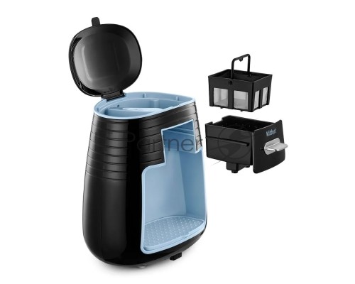 Кофеварка капельная Kitfort КТ-7447 черный/голубой, исп. кофе - молотый, 0.25 л, 450 Вт