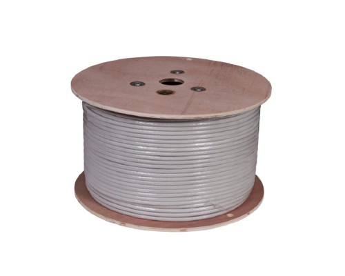 [Неэкранированная витая пара (бухты)] Rexant (02-0321 ) Кабель витая пара, U/FTP, CAT 6A, ZH нг(А)-HF (LSZH), 4х2х0,57 мм, 23AWG, INDOOR, SOLID, серый, 305м PRO