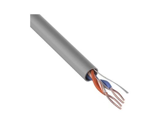 [Неэкранированная витая пара (бухты)] Rexant (01-0023-R ) Кабель витая пара U/UTP, CAT 5e, PVC, 2PR, 24AWG, INDOOR, SOLID, серый, 305м, РФ