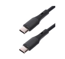 Cablexpert Кабель USB2.0 Type-C/Type-C, 3А, 65Вт, PD/QC3.0, силиконовый, медь, 1м, черный, пакет (CC-USB2S-CMCM-1M-BK)