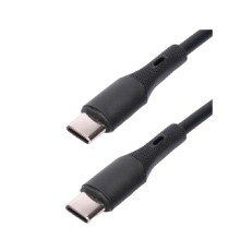 Cablexpert Кабель USB2.0 Type-C/Type-C, 3А, 65Вт, PD/QC3.0, силиконовый, медь, 1м, черный, пакет (CC-USB2S-CMCM-1M-BK)