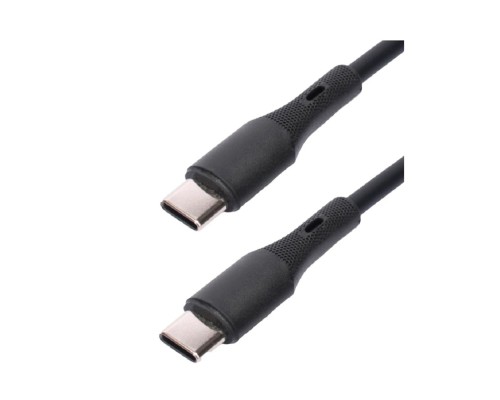 [кабели] Cablexpert Кабель USB2.0 Type-C/Type-C, 3А, 65Вт, PD/QC3.0, силиконовый, медь, 1м, черный, пакет (CC-USB2S-CMCM-1M-BK)
