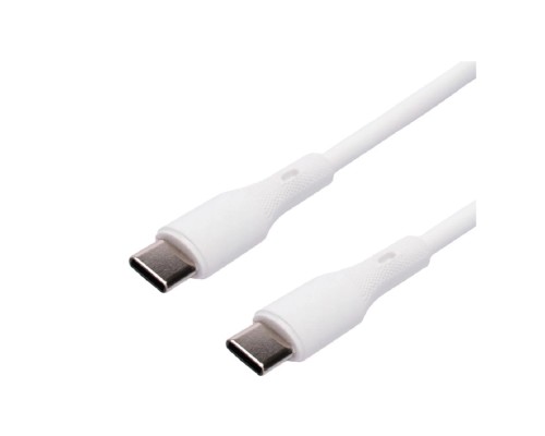 [кабели] Cablexpert Кабель USB2.0 Type-C/Type-C, 3А, 65Вт, PD/QC3.0, силиконовый, медь, 1м, белый, пакет (CC-USB2S-CMCM-1M-W)