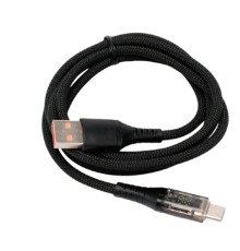 Cablexpert Кабель USB2.0, AM/Type-C, 6A, 66Вт, QC3.0, дисплей, оплетка, медь, 1м, черный (CCP-USB2-AMCM-SCR-1M)