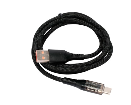 [кабели] Cablexpert Кабель USB2.0, AM/Type-C, 6A, 66Вт, QC3.0, дисплей, оплетка, медь, 1м, черный (CCP-USB2-AMCM-SCR-1M)