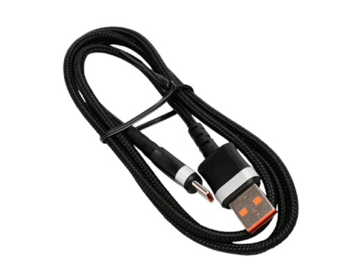 [кабели] Cablexpert Кабель USB2.0, AM/Type-C, 6A, 66Вт, QC3.0, оплетка, медь, 1м, черный, пакет (CCP-USB2-AMCM-66W-1M)