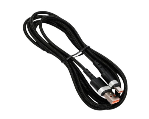 [кабели] Cablexpert Кабель USB2.0, AM/Type-C, 6A, 66Вт, QC3.0, оплетка, медь, 1.8м, черный, пакет (CCP-USB2-AMCM-66W-1.8M)