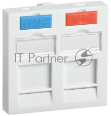 Вставка IEK ITK 45х45мм для 2 мод. Keystone Jack с маркером