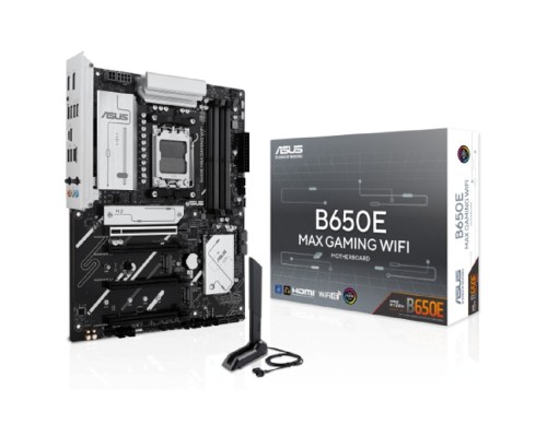 [Материнская плата] ASUS B650E MAX GAMING WIFI (Socket AM5, ATX, 4xDDR5(256GB), DP/HDMI, 1xPCIe 5.0x16/1xPCIe 4.0x16/2xPCIe 3.0x16, 2,5xLAN, 4xSATA 6Gb/s, 3xM.2, 1 x Thunderbolt, WiFi 6E, 1xType-С, 5xUSB 3.2, 2xUSB 2.0)