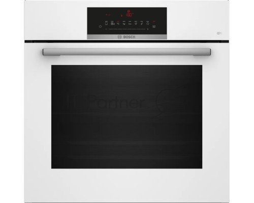 Встраиваемый духовой шкаф Bosch, Serie 8, объем 67 л , 12 режимов нагрева, 4D Hotair, телескопические направляющие, пиролиз, сенсорное управление, 40 автоматических программ, цвет белый