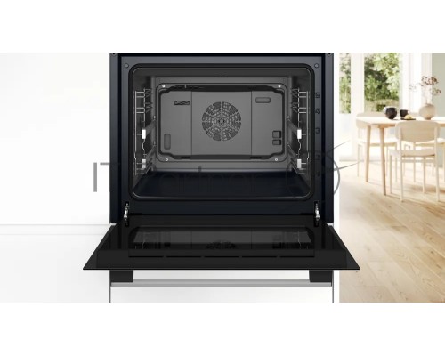 Встраиваемый духовой шкаф Bosch, Serie 8, объем 67 л , 12 режимов нагрева, 4D Hotair, телескопические направляющие, пиролиз, сенсорное управление, 40 автоматических программ, цвет белый