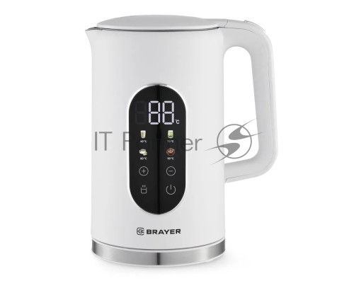 Чайник электрический BRAYER BR6107WH, белый, 2200 Вт, 1.7л, Cool Touch, cенсорное управл, автоотключ