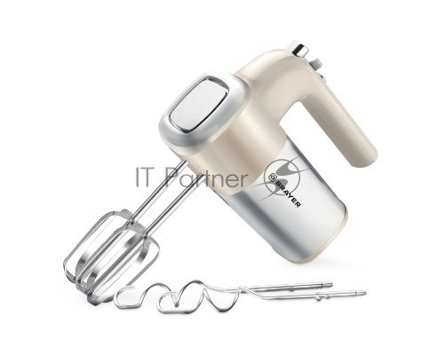 Ручной миксер BRAYER BR1312 бежевый/серебристый, 800Вт