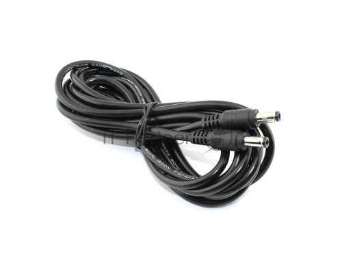 Кабель DC 5.5x2.5  18 AWG папа-папа 3 м с прямым штекером