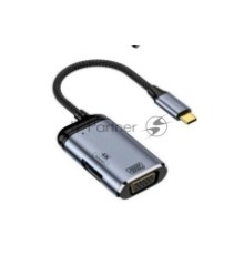 Кабель Type-C на VGA + HDMI + PD