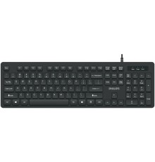 Philips Проводная Клавиатура SPK6264, USB 2.0 104 клав,  русская заводская раскладка, чёрный
