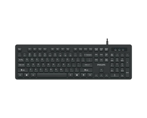 [Клавиатура] Philips Проводная Клавиатура SPK6264, USB 2.0 104 клав,  русская заводская раскладка, чёрный