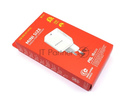 Блок питания (сетевой адаптер) BOROFONE BN6 Field 1xUSB-C PD20W 3A, белый