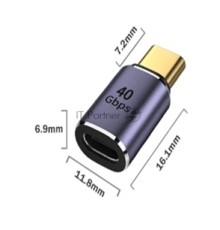 Переходник USB 4 Type C мама-папа прямой