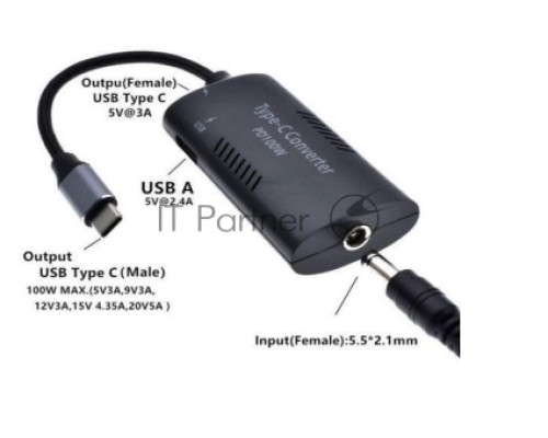 Преобразователь питания со штекера 5.5x2.5 на Type-C