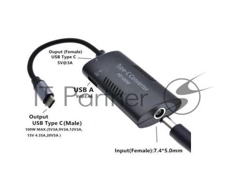 Преобразователь питания со штекера 7.9x5.0 на Type-C (7.4Pin)