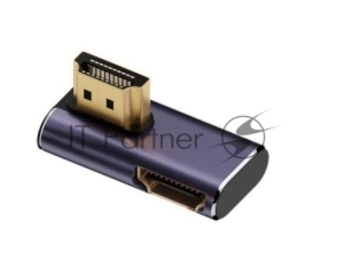 Переходник HDMI угловой  папа-мама вправо-вниз
