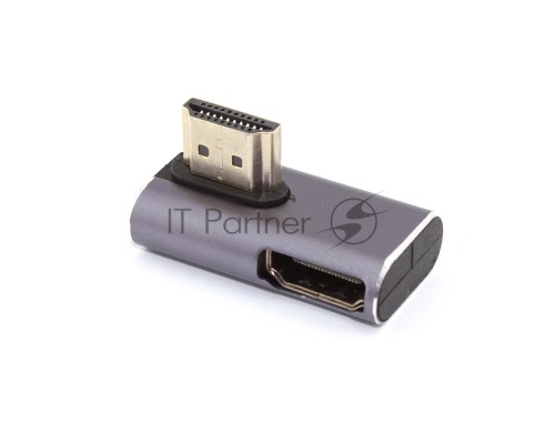 Переходник HDMI угловой  папа-мама вправо-вниз