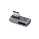Переходник HDMI угловой  папа-мама вправо-вниз