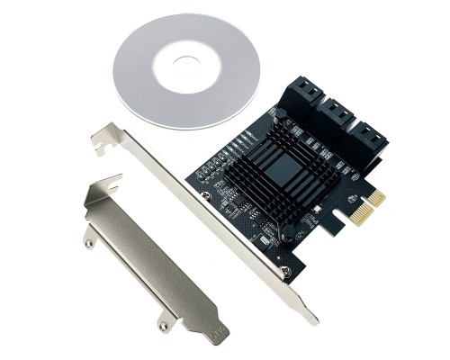 [Контроллер] Espada Контроллер PCI-E, SATA3 6port, чип JMB575 + ASM1061 (PCIe6SATAJA) (45999)