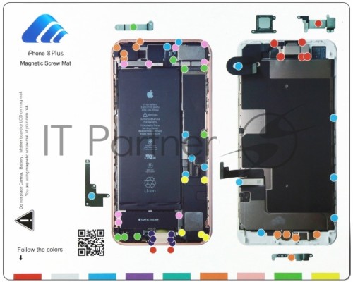 Профессиональный магнитный коврик для разборки iPhone 8 Plus