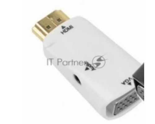 Переходник HDMI на VGA c аудио белый