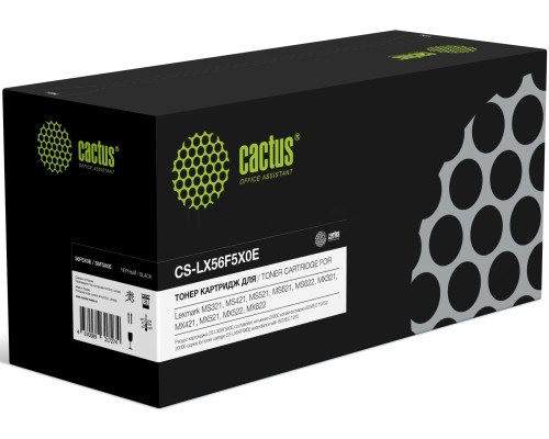 Картридж лазерный Cactus CS-LX56F5X0E 56F5X00/56F5X0E черный (20000стр.) для Lexmark MS321/421/521/621
