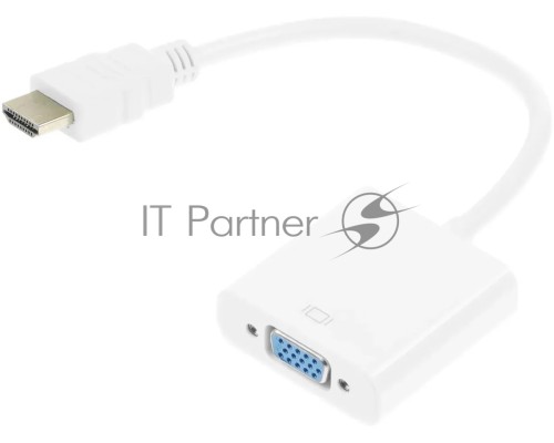 Переходник аудио-видео Premier 5-983 HDMI (m)/VGA (f)/Jack 3.5 (f) 0.15м. белый