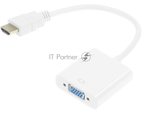 Переходник аудио-видео Premier 5-983 HDMI (m)/VGA (f)/Jack 3.5 (f) 0.15м. белый