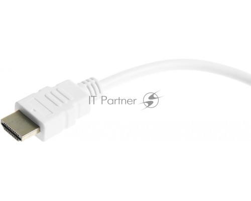Переходник аудио-видео Premier 5-983 HDMI (m)/VGA (f)/Jack 3.5 (f) 0.15м. белый