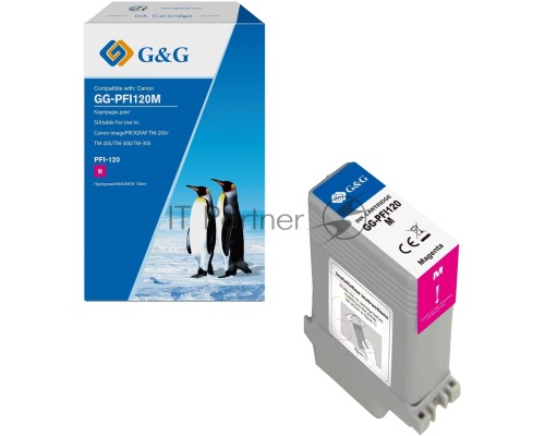 Картридж струйный G&G GG-PFI120M пурпурный (130мл) для Canon imagePROGRAF TM-200/205/300/305/250