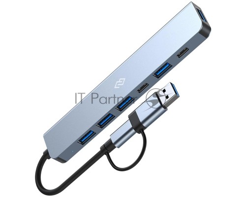 Разветвитель USB-C Digma DHUB-7USB-AC-3.0 7порт. черный