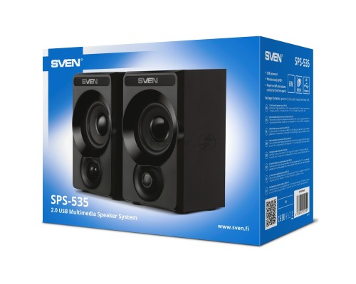 Колонки Sven SPS-535, чёрный, акустическая система 2.0, USB, мощность 2x3 Вт(RMS)