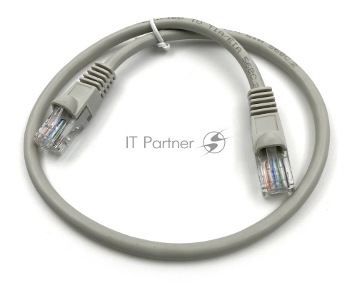 Патч-корд KingPrice KP-PC-c5e-0.5m-g UTP 4 пары cat.5E CCA molded 0.5м серый RJ-45 (m)-RJ-45 (m)