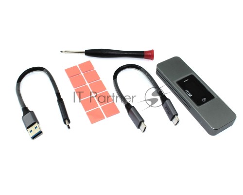 Умный бокс для M.2 NVMe и SATA SSD алюминиевый, с экраном
