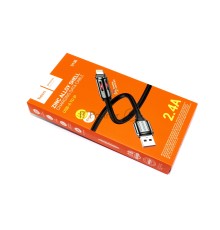 Кабель USB HOCO U136 Prize, USB - Lightning, 2.4А, 1.2м, черный