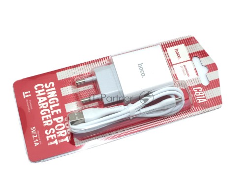 Блок питания (сетевой адаптер) HOCO C81A Asombroso single 1xUSB с кабелем Micro-USB , 2.1A, 10W