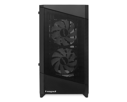 Компьютерный корпус без блока питания HSPD M330, Mesh Mini-tower, черный, TG, 0.6 SPCC, 3x120mm ARGB mATX, mITX 175/330/160mm 2x2.5