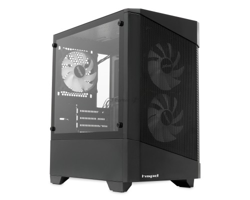 Компьютерный корпус без блока питания HSPD M330, Mesh Mini-tower, черный, TG, 0.6 SPCC, 3x120mm ARGB mATX, mITX 175/330/160mm 2x2.5