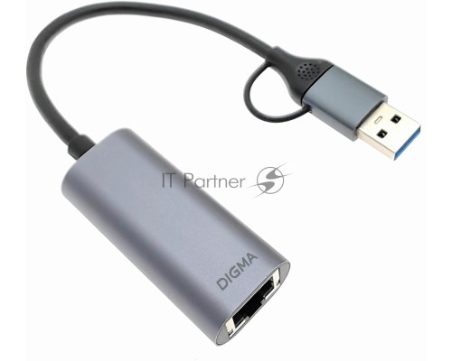 Сетевой адаптер Gigabit Ethernet Digma DLA-GEUC01 USB 3.0