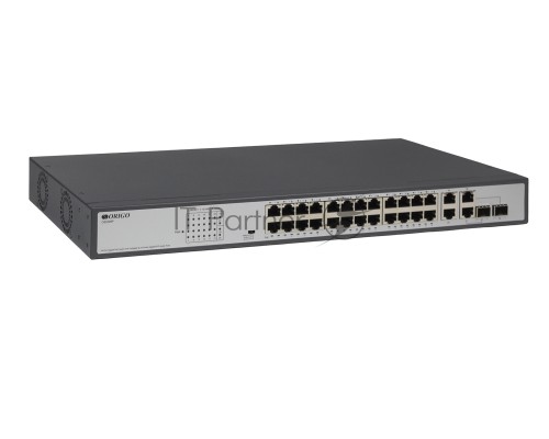Коммутатор Origo OS2228P/370W OS2228P/370W/B1A (L2) 26x1Гбит/с 2SFP 24PoE+ 370W неуправляемый