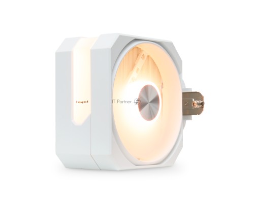 Кулер для процессора HSPD A116 WHITE ARGB (250W, 4-pin PWM, 155mm, Al/Cu, 6x6mm, ARGB, 1x120mm, 68CFM, 25dBA, 1650RPM, S: 1851/1700/1200/20XX/115X/13XX, AM5/AM4/AM3/AM2/AM3+/AM2+/FM2/FM1, white)