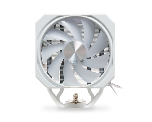 Кулер для процессора HSPD A116 WHITE ARGB (250W, 4-pin PWM, 155mm, Al/Cu, 6x6mm, ARGB, 1x120mm, 68CFM, 25dBA, 1650RPM, S: 1851/1700/1200/20XX/115X/13XX, AM5/AM4/AM3/AM2/AM3+/AM2+/FM2/FM1, white)